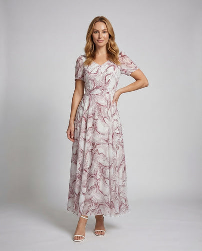 Damen Maxikleid Marmorprint