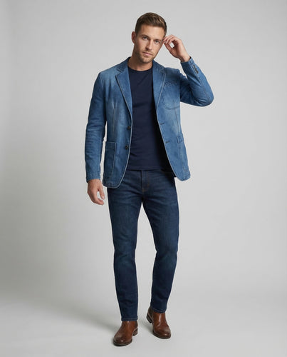 Herren Denim Sakko Casual