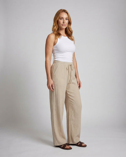 Damen Palazzo Hose Plissee