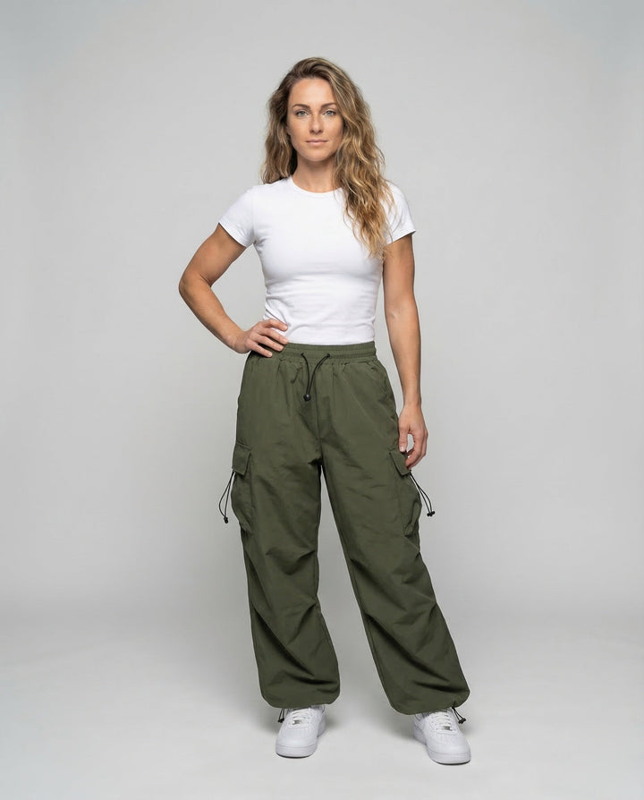 Damen Cargo Hose Leicht Weit