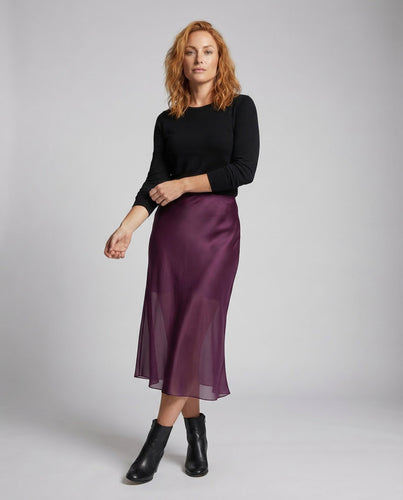 Damen Chiffon Überrock Midi