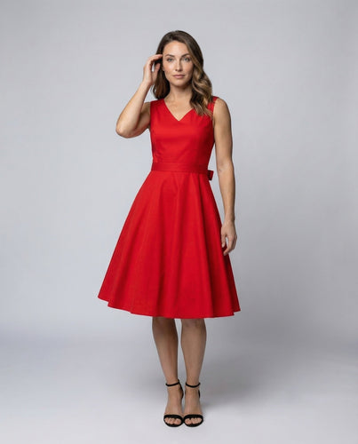 Damen A Linie Kleid Schleifen