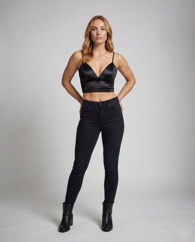 Damen Satin Bustier Crop