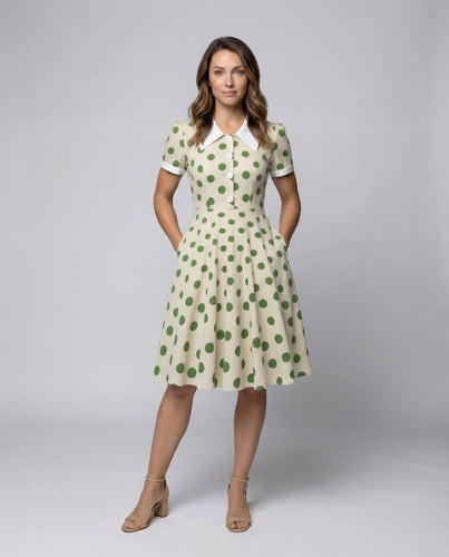 Damen Vintage Tellerkleid