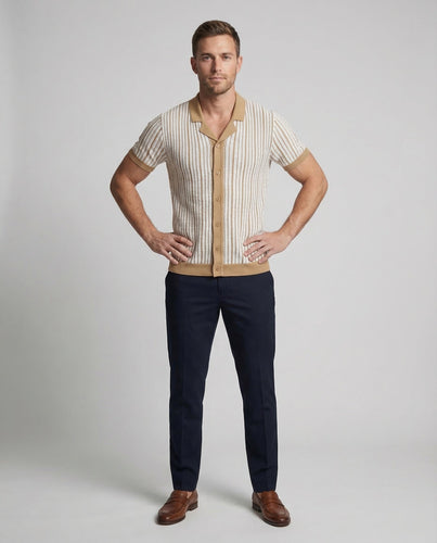 Herren Strickcardigan Kurzarm