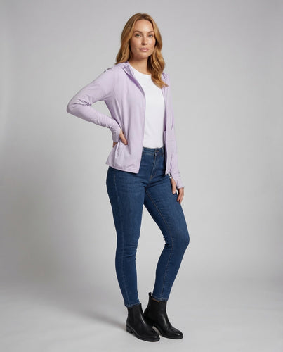 Damen Ultraleichte Kapuzen-Windjacke