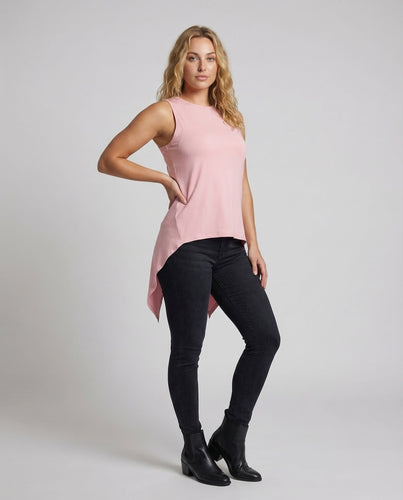 Damen Ärmelloses Longtop Rückenschlitz