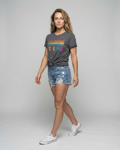 Damen Vintage-Shirt Be-Kind-Print