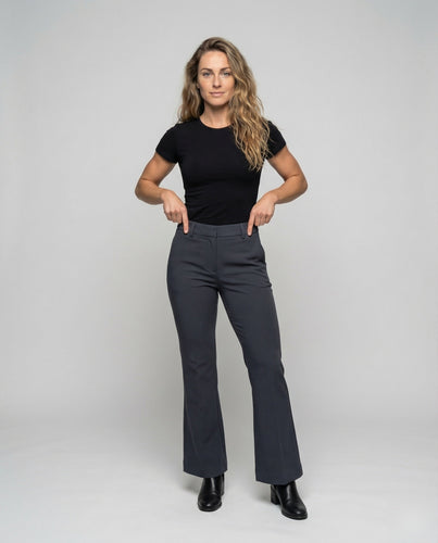Damen Businesshose Kleiner Saumschlitz