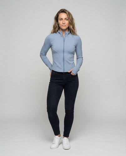 Damen Reißverschlussjacke Konturierende Nähte