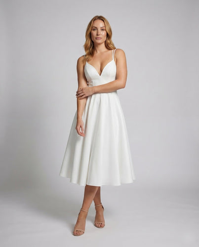 Damen Braut-Midikleid Herzförmige Korsage