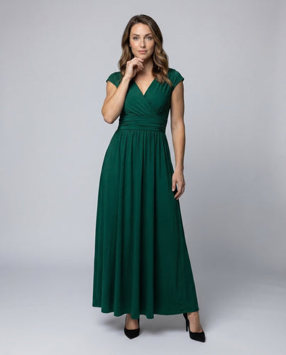 Damen Abend-Maxikleid Plissierter Schwingrock