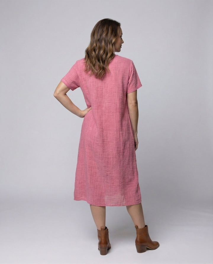 Damen Musselin-Maxikleid Lockerer Kaftan-Schnitt