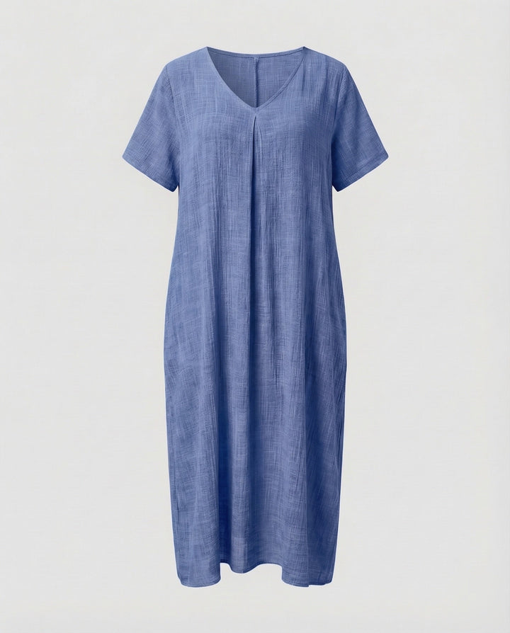 Damen Musselin-Maxikleid Lockerer Kaftan-Schnitt
