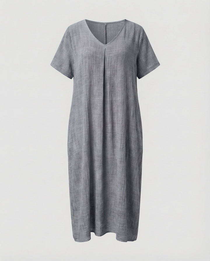 Damen Musselin-Maxikleid Lockerer Kaftan-Schnitt
