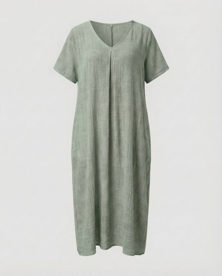 Damen Musselin-Maxikleid Lockerer Kaftan-Schnitt