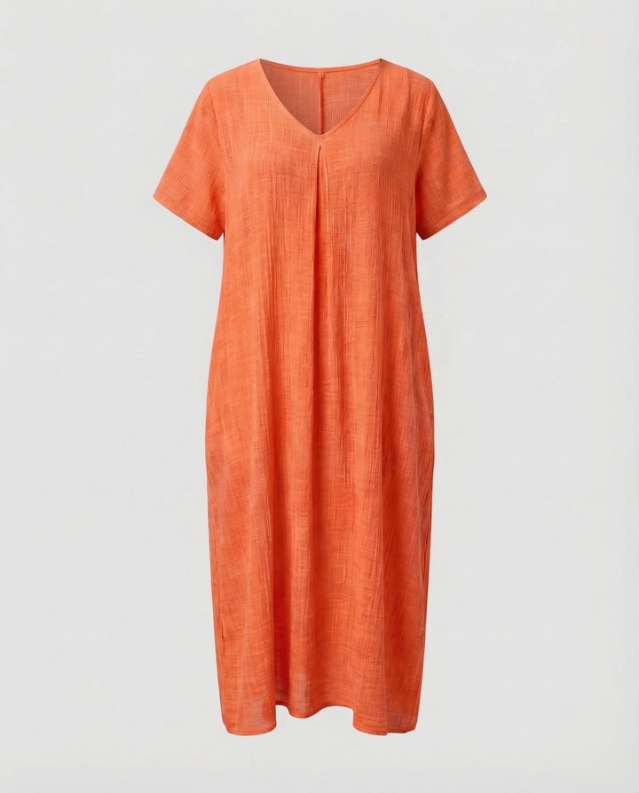 Damen Musselin-Maxikleid Lockerer Kaftan-Schnitt