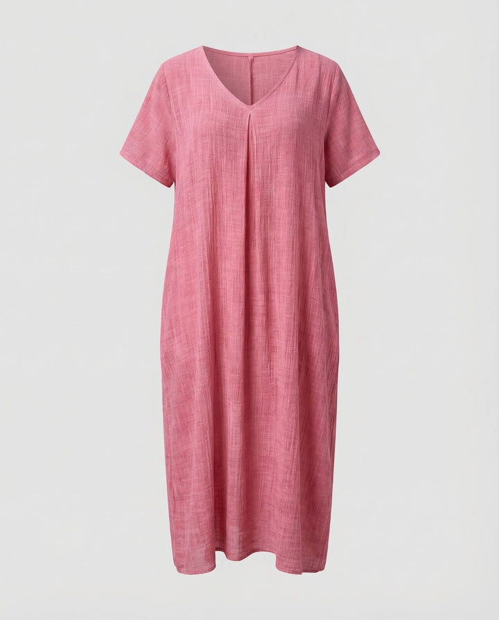 Damen Musselin-Maxikleid Lockerer Kaftan-Schnitt