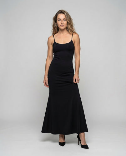 Damen Elegantes Maxikleid Trompeten-Saum Spaghettiträger