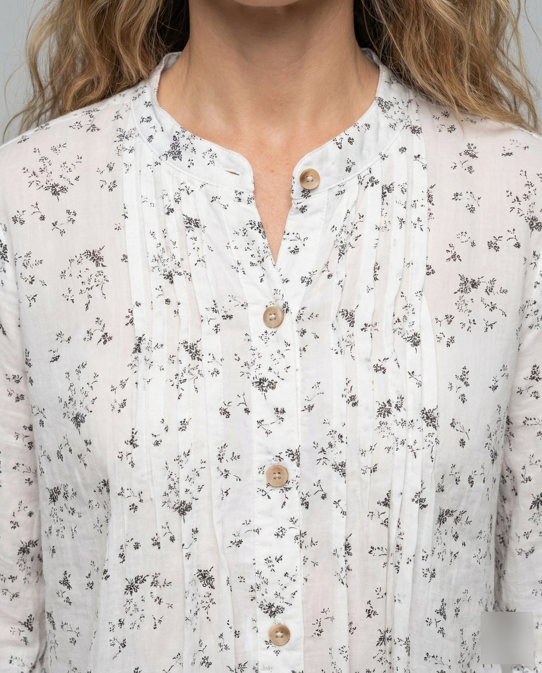 Damen leichte Leinenoptik-Tunika-Bluse.