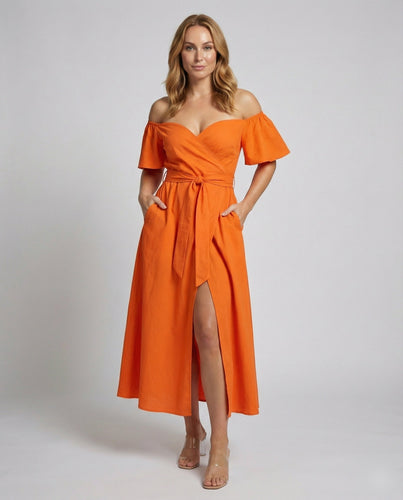 Damen asymmetrisches Midikleid mit Stufenrock