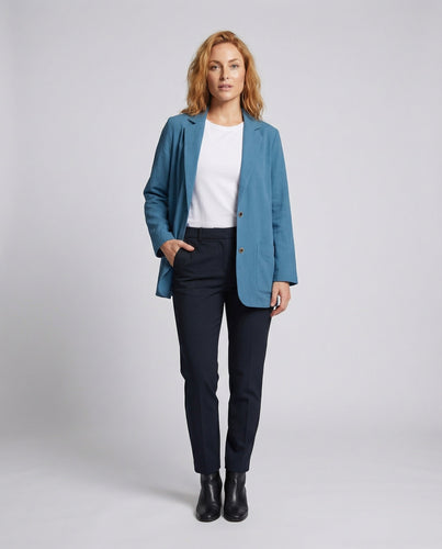 Damen Sommerliche Leinenoptik Kurzblazer