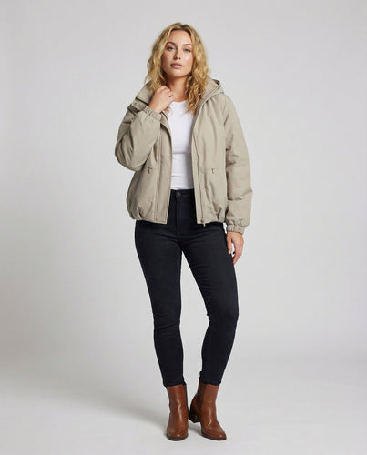Damen Urbane Ballon-Saum Kapuzenjacke