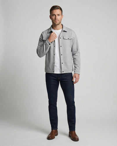Herren Robustes Wollmischungs-Overshirt-Jacke