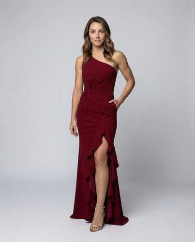 Damen Modische Taillen-Twist Maxikleid