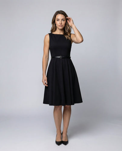 Damen Retro Taillengürtel Swingkleid