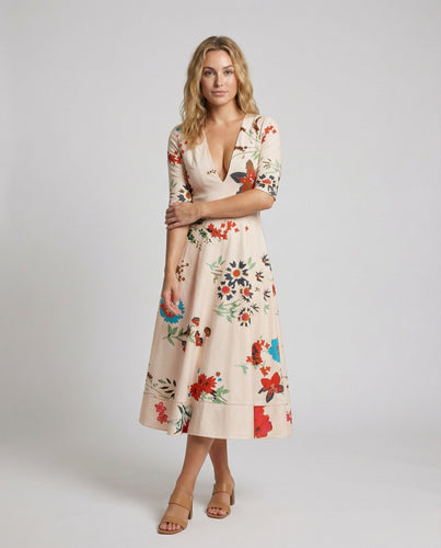 Damen Klassische A-Linie Midikleid