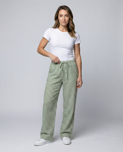 Damen Praktische Vichy-Karo Loungehose
