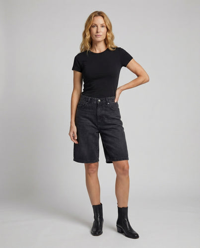 Damen Denim Bermuda Knielang