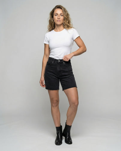 Damen Denim Bermuda High Waist Lässig