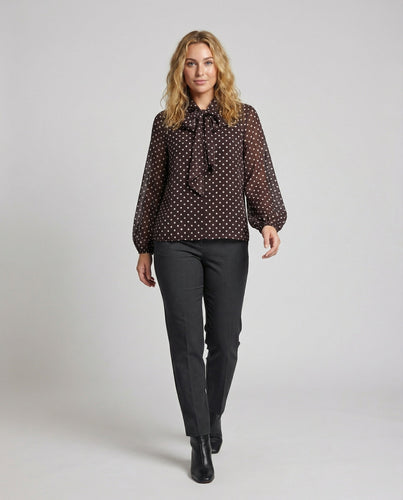 Damen Schluppenbluse Chiffon Leicht