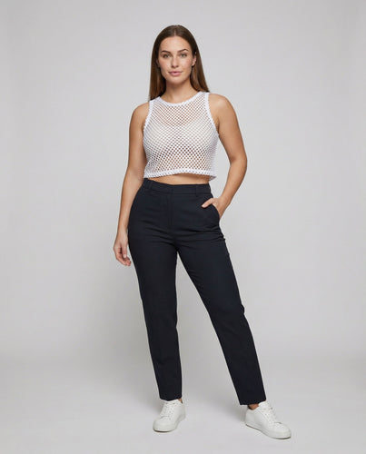 Damen Luftige Racerback Baumwoll Häkel-Top
