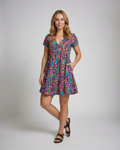 Damen Lockeres A-Linien Chiffon Sommerkleid