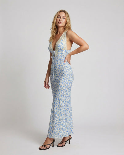 Damen Figurbetonte Lingerie-Stil Mischgewebe Lingerie-Maxikleid