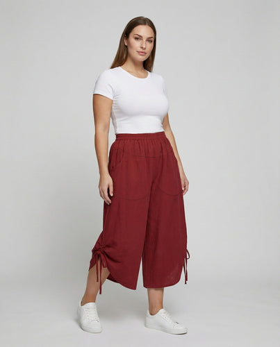 Damen Modische Zierkordel Mischgewebe Rock-Culotte