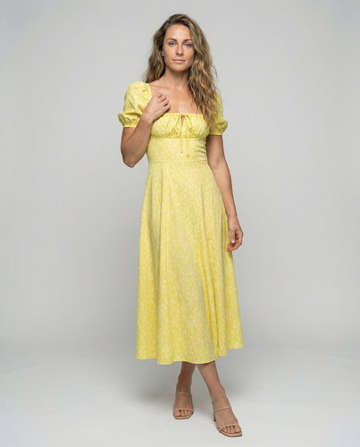 Damen Elegante Taillierter Korsettbund Mischgewebe Midikleid