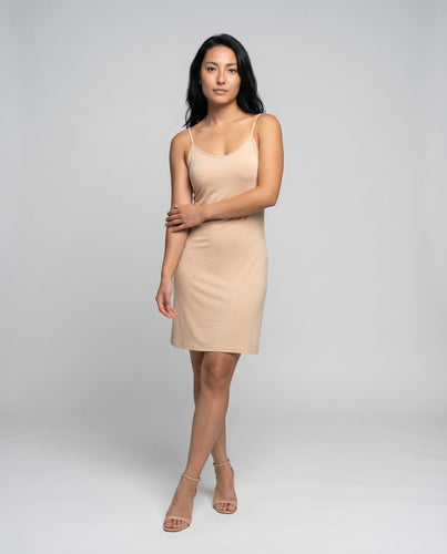 Damen Schlichte Zarte Träger Baumwollmischung Slip-Kleid