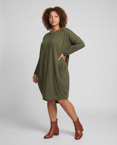 Damen Bequeme Edle Perlmuttknopfleiste Mischgewebe Kurzkleid