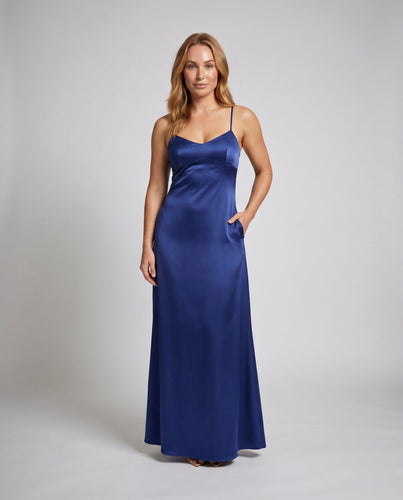 Damen figurbetontes Abendkleid mit Spaghettiträgern und elegantem Drapé Drune