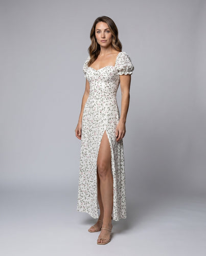 Damen Sommerliches Minikleid mit Puffärmeln und floralem Muster Drune
