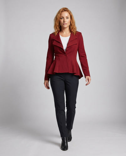 Damen Eleganter taillierter Blazer mit asymmetrischem Schnitt Drune