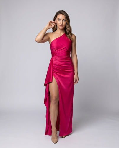 Damen Elegantes und figurbetontes Abendkleid mit asymmetrischem Schnitt Drune