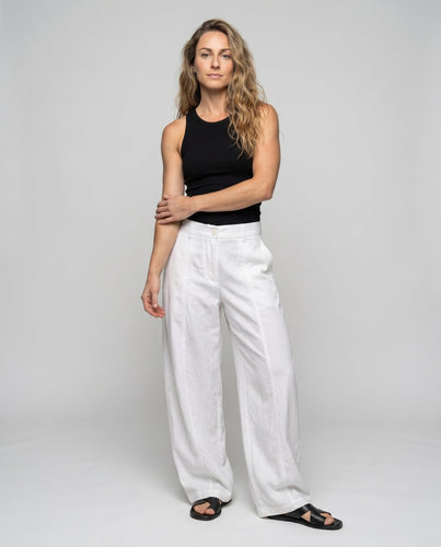 Damen Leichte und weite Leinenhose