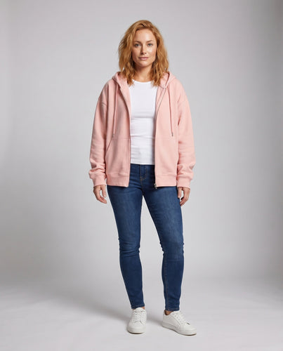 Damen Oversized Kapuzenjacke mit seitlichen Eingrifftaschen