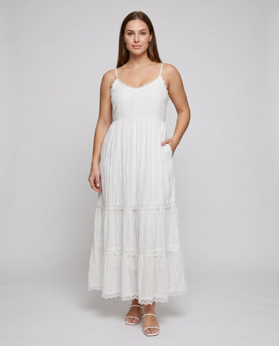 Damen Fließendes Sommerkleid mit voluminösen Rüschendetails