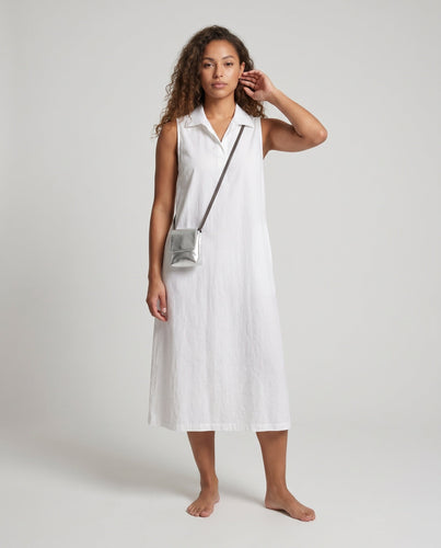 Damen klassisches Hemdblusenkleid mit schmalem Schnitt und eleganter Trägerverarbeitung